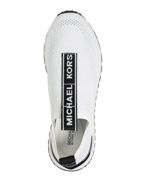 michael michael kors bodie logo embossed stretch knit slip-on trainer|michael kors bodie trainer.